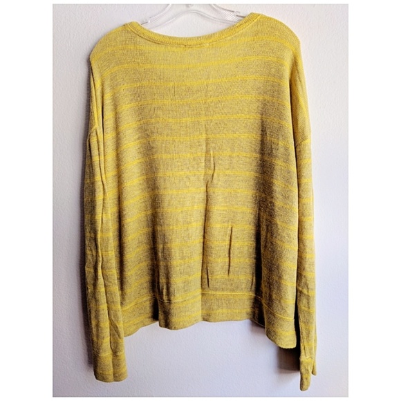 Bella Dahl Oversized Yellow Tonal Stripe Sweater S - Picture 6 of 6